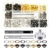 200Pcs 6mm Tarpaulin Eyelet Eyelet with Setting Punching Tool for Tarpaulin Canvas Curtain Clothes Leather Craft Repair