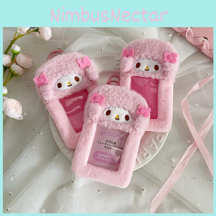 Sheep Plush Soft Card Case With Keychain Pendant Campus Card Storage Card Bag