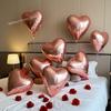 5/10/20pcs Rose Gold Heart Foil Balloons Inflatable Helium Balloon DIY Birthday Party Ornaments Valentine's Day Wedding Party