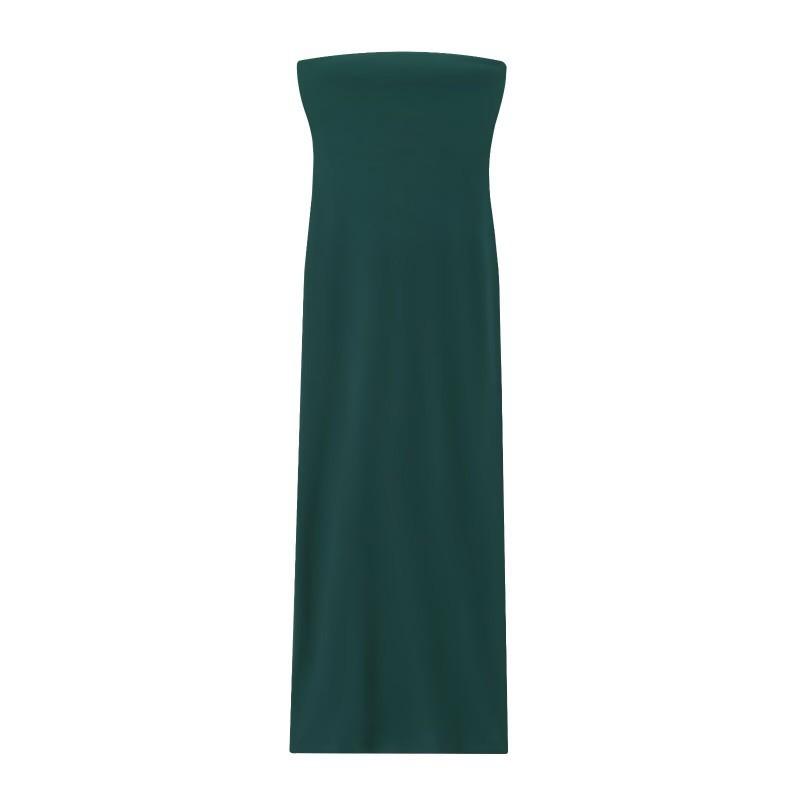 European American Women s Clothing Summer Fashionable Slim Fit Slimming Split Tube Top Dress XS