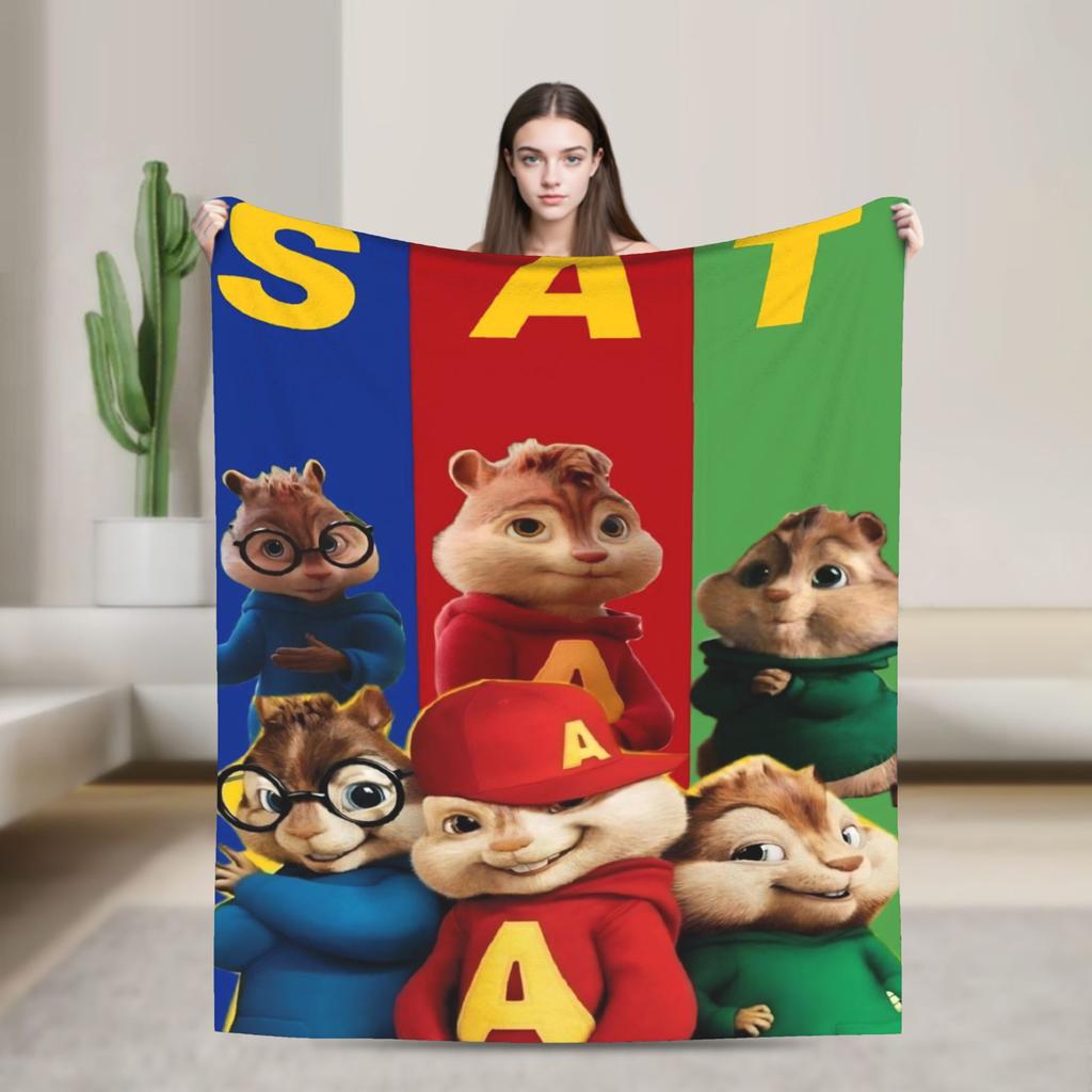 Alvin and the Chipmunks Blanket Multi-size Cozy and Lightweight  Throw Blankets for Couch Sofa and Bed