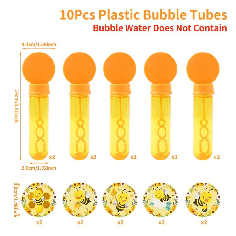 

10pcs Sweet Bee Theme Bubble Tube Soap Bottle Kids Birthday Party Favors Gifts Party Gift for Guest Creative Kids Toys Gifts