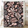 Leaf Print Shower Curtain Waterproof Bathroom Decoration Customizable Size Various Colors Available Decorative Window Treatment