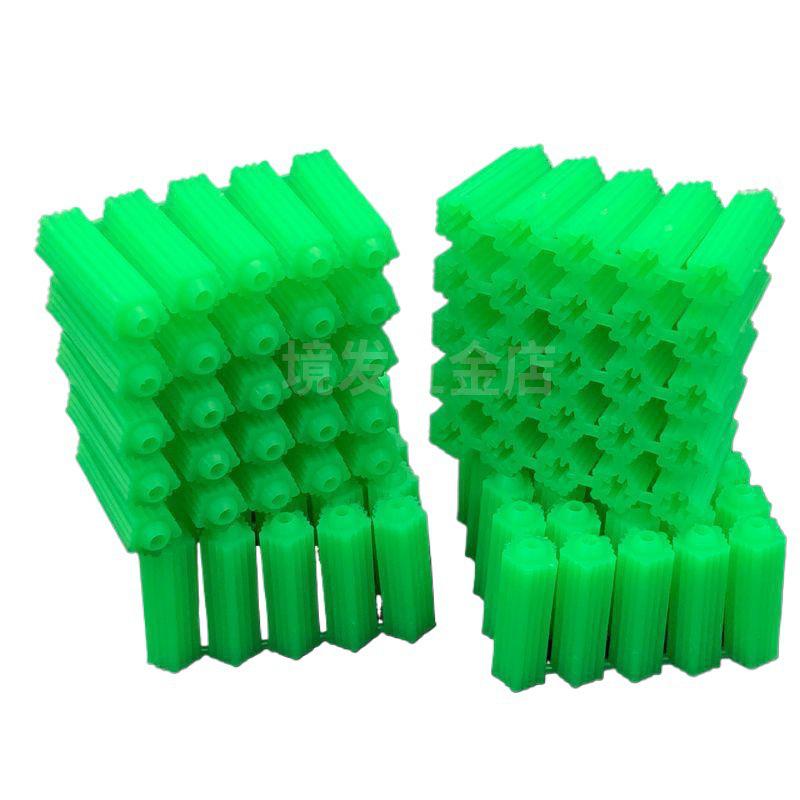 Green 6mm & 8mm Plastic Expansion Tube with Self-Tapping Screw Wall Plug, M6 & M8.