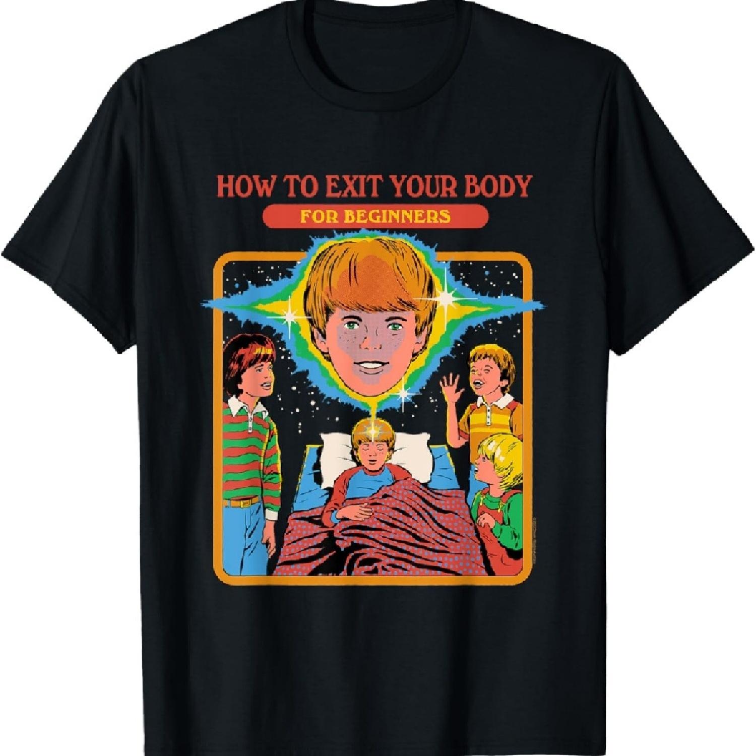 

How to Exit Your Body Retro Dark Humor T-Shirt XXXXXL чёрный