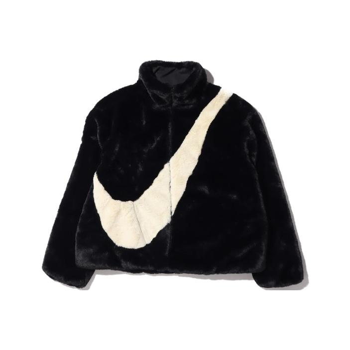 Nike Sportswear Big Swoosh Faux Fur Collar Jacket Women Jacket Black CU6558-010