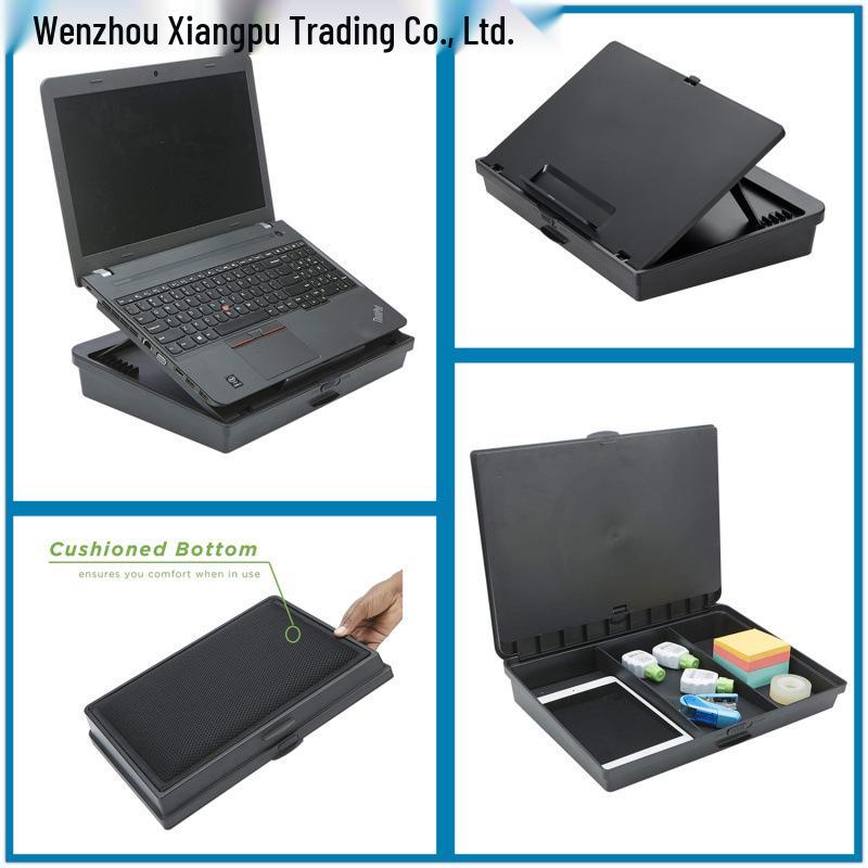 Black Laptop Bed Stand: Portable Folding Table for Office & Home