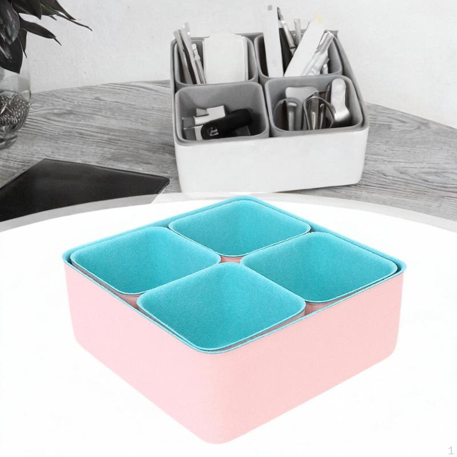 

Фетровый ящик-органайзер, косметическая корзина, держатель для колец, ящик для хранения мелочей, контейнер для столешницы Pink and Blue