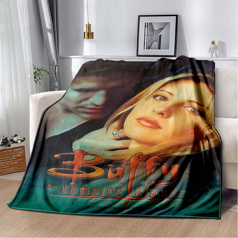 Buffy The Vampire Slayer Flanelldecke, Weiche Leichte Überwurfdecke mit Logo-Druck für Sofa Couch Schlafzimmer Heimdekoration