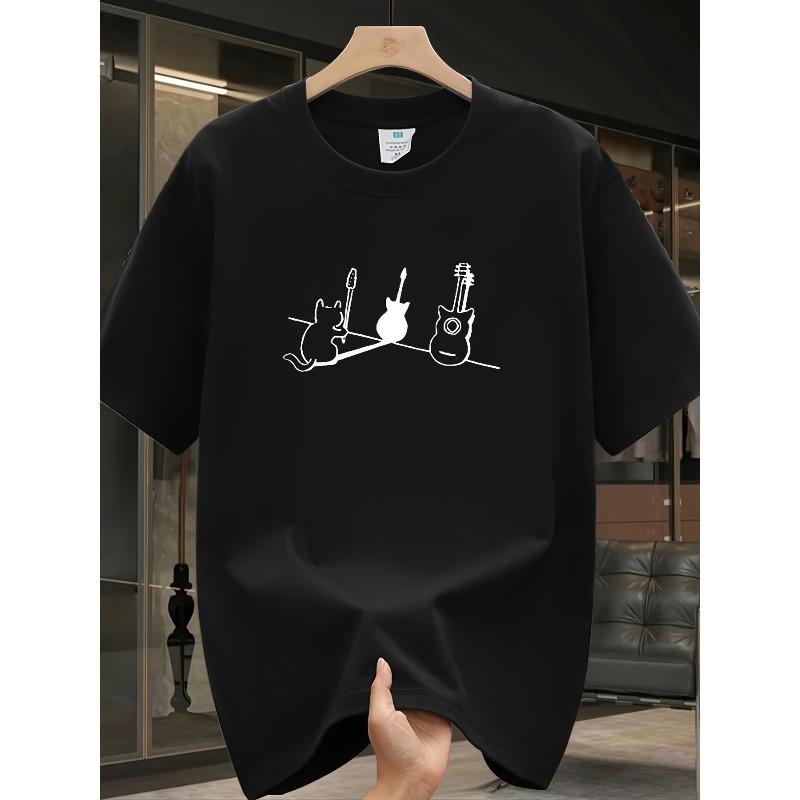 Schweres Reines Trendiges Markenbedrucktes Kurzarm-T-Shirt Herren Casual Vielseitig Locker Großformatiges Oberteil für Herren