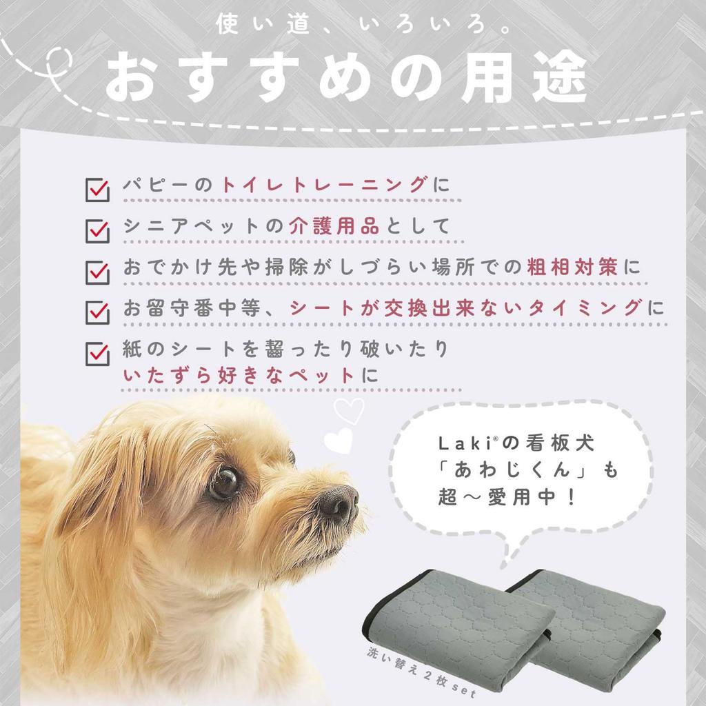 Laki Washable Dog Toilet Absorbent Set of Quick Stays In Toilet Training Fully Size S Sheets, Mat, 2, Drying, Waterproof, Antibacterial, Anti-Slip,