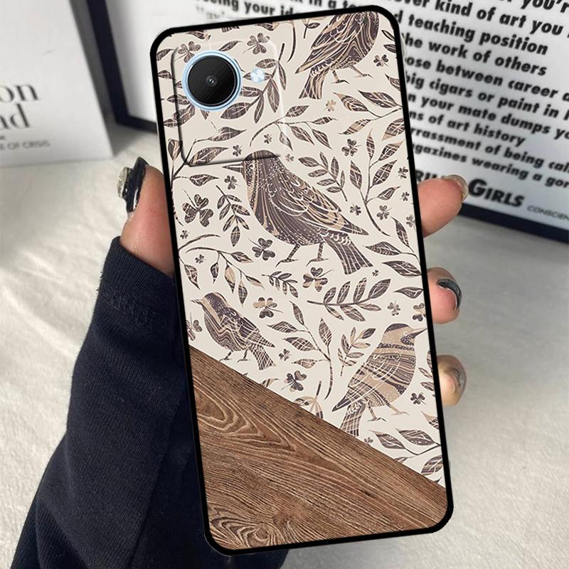 Boho Botanical Leaf Cow Cactus For Realme C55 C75 C67 C63 C51 C61 C53 C35 C65 C71 11 12 13 14 Pro Plus GT6 GT7 15 Pro Case