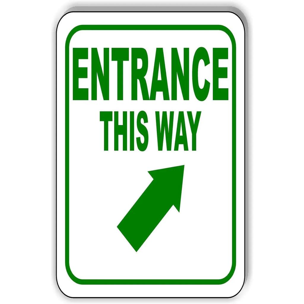 Vintage Ausgang Eingang Abbiegepfeil Metallblechschilder Poster Platte Wanddeko für Bars Garage Café Clubs Pubs Retro Poster Plakette