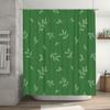 Green Floral Shower Curtain Rustic Bath Decor Leaf Pattern for Bathroom Window Covering Polyester Fabric with Metal Eyelets Size