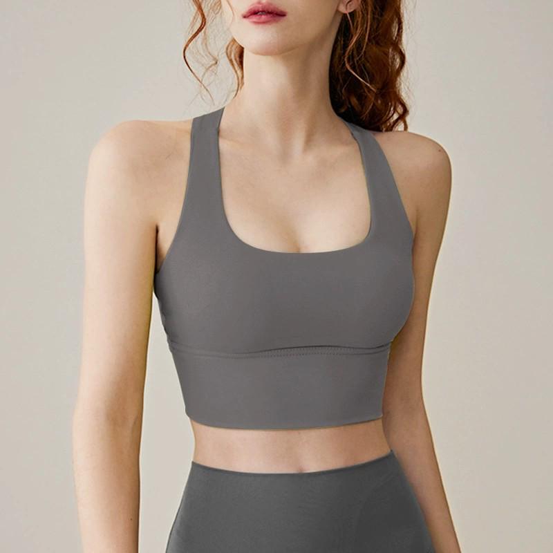 Damen Sport-BH mit hoher Intensität, stoßfest - Sommer Lauf- & Yoga-Weste mit schönem Rückendesign