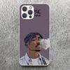 Rapper 2pac Singer Tupac Print Soft Case for iPhone 13 Pro Max 12 Mini 11 XS XR X SE 7 Plus Phone Shell 8 6 6S 5 5S Pattern Cove