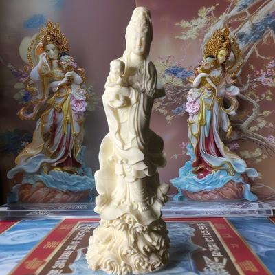 Sending Son Guanyin Bodhisattva Sculptures and Figurines Chinese Buddha Statues  Home Living Room Wealth Luck Feng Shui Decor