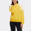 Adidas Neo Color Block Striped Sport Casual Crewneck Sweatshirt Women Tops Yellow HI4646