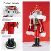 2Pcs Wooden Nutcracker Ornament Red Cloak Soldier Figure Handcraft Doll Home Office  Xmas Decoration Childrens Christmas Gift