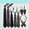 Cotton Solid Color Tie With White Stripe For Japanese School Style Students And Casual Wear