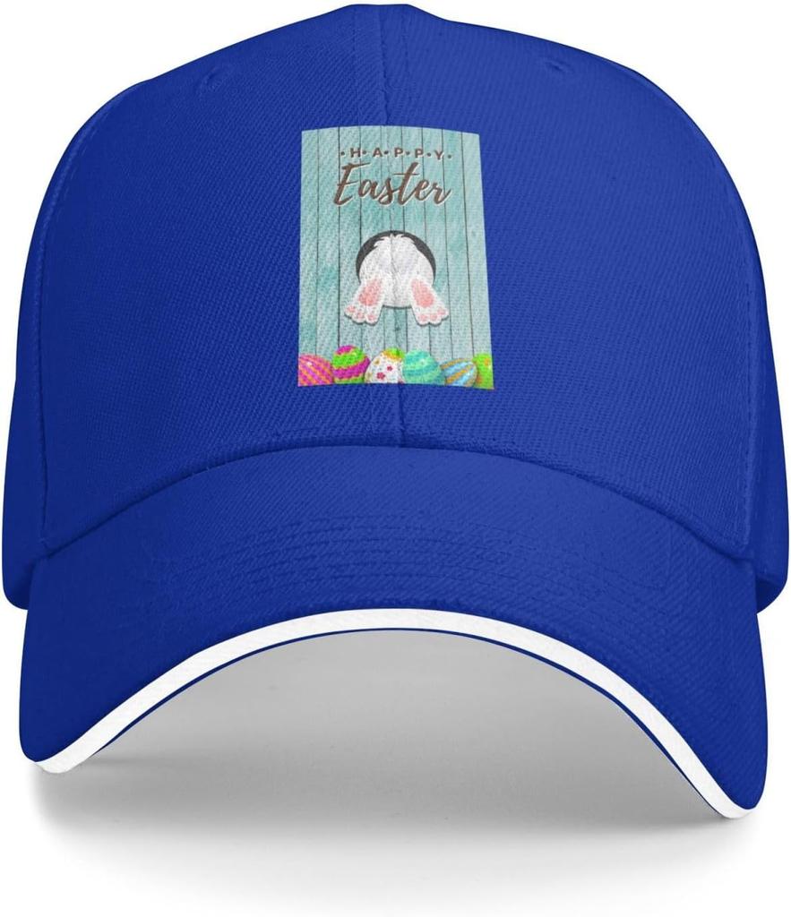 Funny Bunny Butt Easter Eggs Baseball Cap Polyester Casual Adjustable Summer Sun Protection Hat Adult
