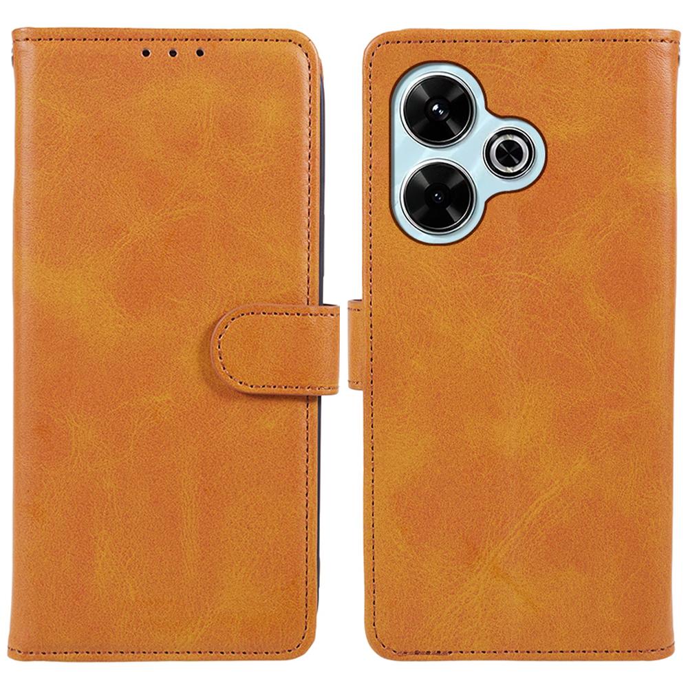 For Xiaomi Poco M6 Plus 5G/Redmi 13 5G/4G/Note 13R 5G Case PU Leather Wallet Protective Phone Cover Calf Texture