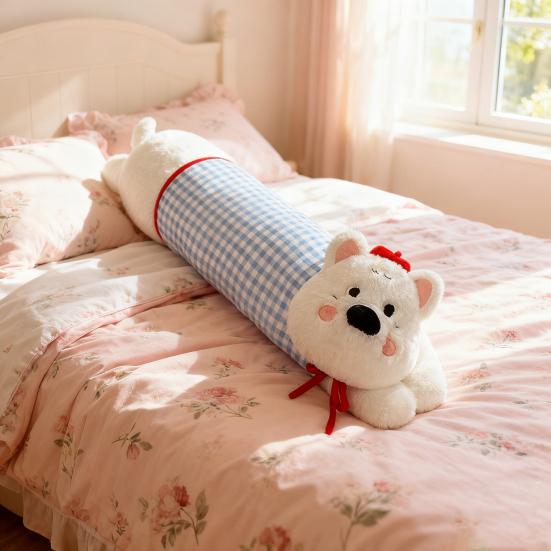 Long Dog Pillow Stuffed Animal Cute Puppy Leg Pillow Fluffy Back Support Cushion Cuddly Plush Toy for Side Sleeping Sitting