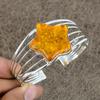Baltic Amber Gemstone Handmade 925 Sterling Silver Cuff Bangle Adjustable KKG-162