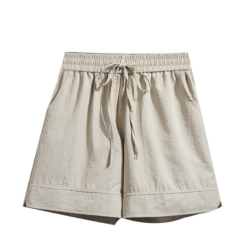 DIMANAF 2025 Plus Size Shorts Summer Women Wide Leg Pants High Waist Solid Loose Casual Short Pants Basic Harem New