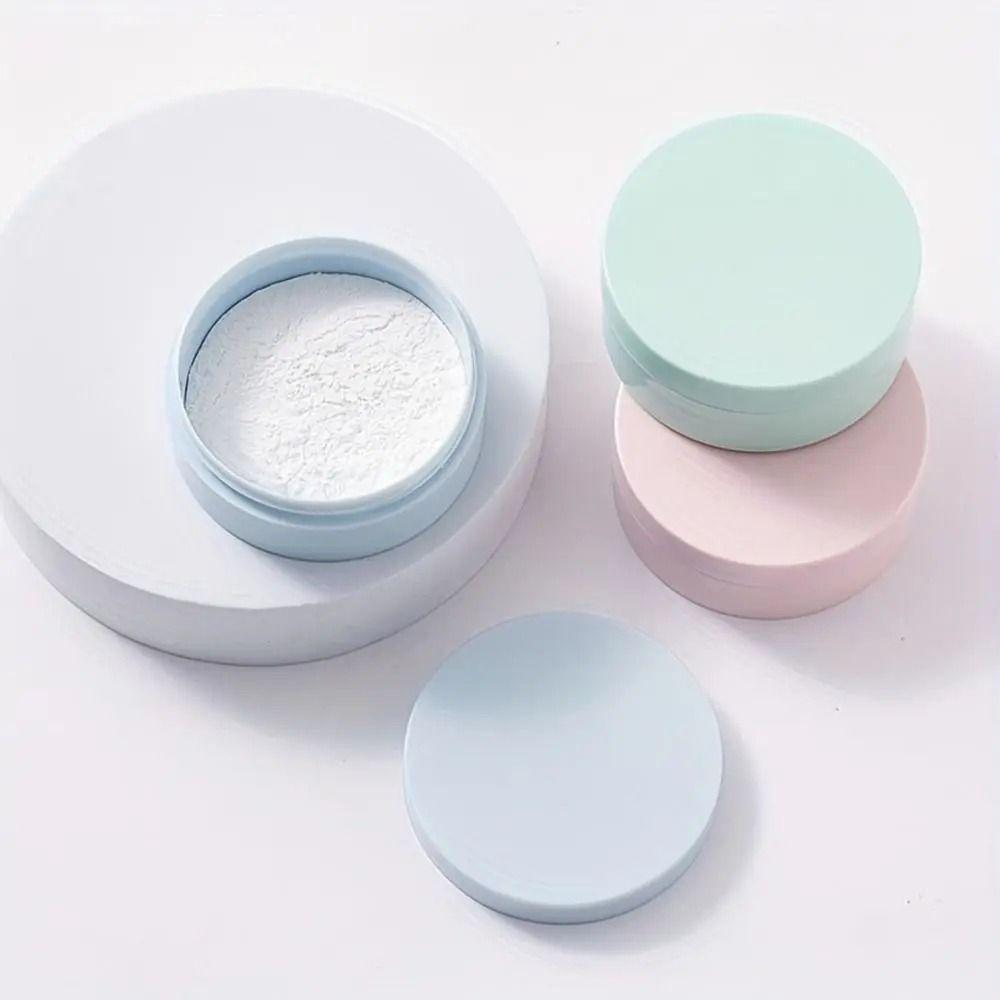 1Pcs Puff Powder Subpackage Empty Loose Powder Jars with Sifter Macaron Dispersion Powder Box White Cap Mini Cosmetics Container