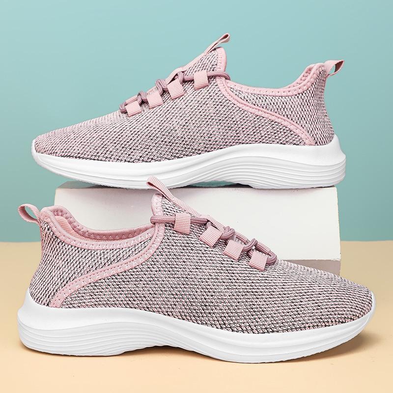 

Single shoes women s 2025 summer new women s casual shoes outdoor versatile fashion student fly-woven mesh sneakers women 44 розовый