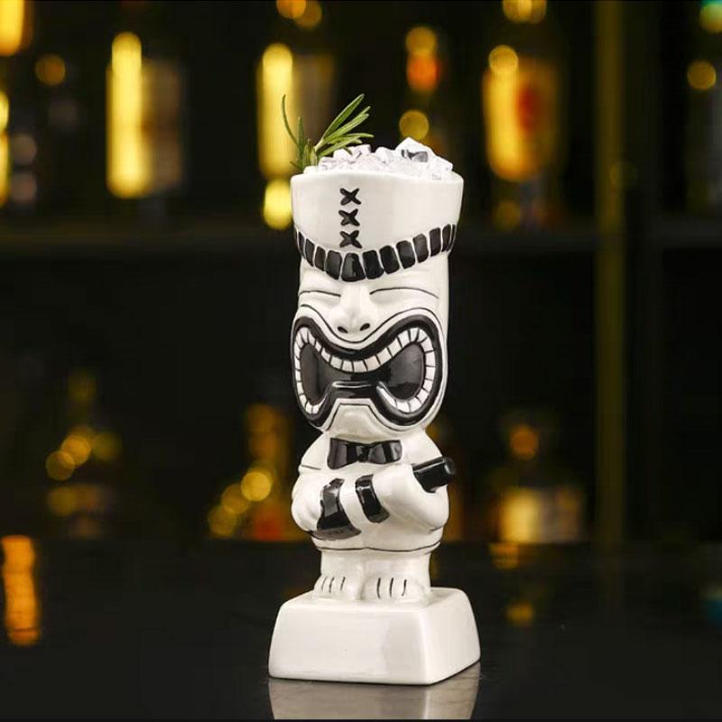 Tiki Mugs for Cocktails Barware Luau Decor Cups Ceramic Hawaiian Tiki Glasses Tropical Drinkware Best Gift To Friend Decoration