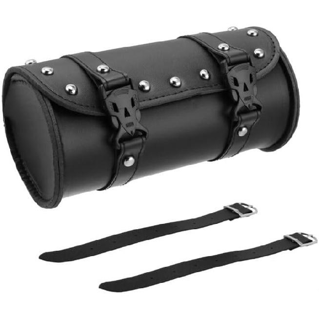 Motorcycle Tool Bag Universal Fork Bag PU Leather Saddlebag Front Fork Handlebar Sissybar Storage Roll Pouch for Harley Davidson Dyna Softail