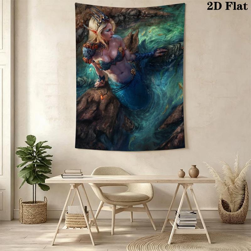 Underwater Serenity Dreamy Portrait Tapestry Fashion Print Wallmounted Christmas Gift Background Cloth Atmospheric Background Cloth