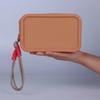 Candy Silicone Makeup Bag With Braided Wrist Rope Portable Lanyard Cosmetic Bags Waterproof Zipper Toiletries Lipstick Bag