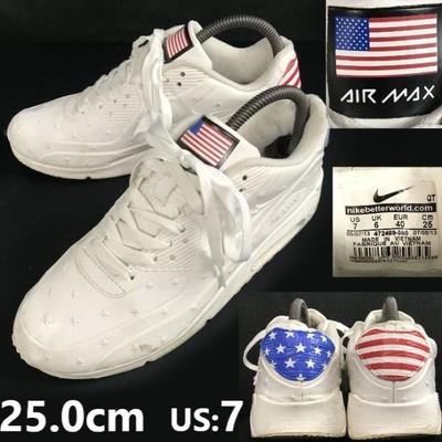 USA Flag AIR MAX Low Cut Sneakers 25 white(USED)