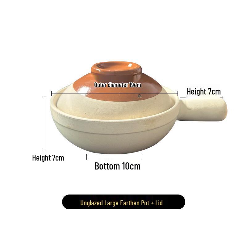 Wutuo High-Temp Ceramic Claypot with Lid & Handle for Gas Stove