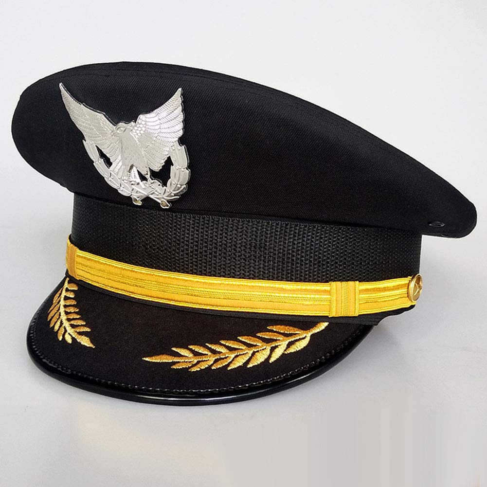 Pilot Eagle Costume Uniform Event Supplies Hat Head Circumference [cnstone] Hat, Hat, Badge, Embroidered, Accessory, Children, Unisex, Captain,