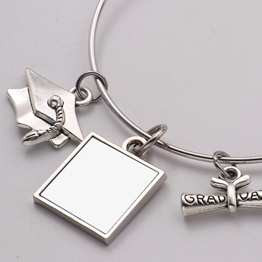 Sublimation Blank Photo Bracelet Heat Transfer Bezels Bangle Fashion 2023 Graduation Bracelet DIY Personalized Jewelry