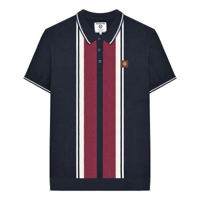 Herren-Poloshirt aus Strick mit Greco-Streifen und kurzen Ärmeln