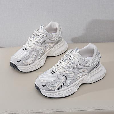 Tênis esportivos estilo "dad shoes" femininos primavera e outono novo estudante sola grossa para aumentar altura casual respirável tênis de corrida X