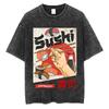 Japanese Tokyo Tokyo Culture Print Washed T Shirt Funny Fashion Vintage Men Women Tshirts Cotton Casual Loose Tees Streetwear
