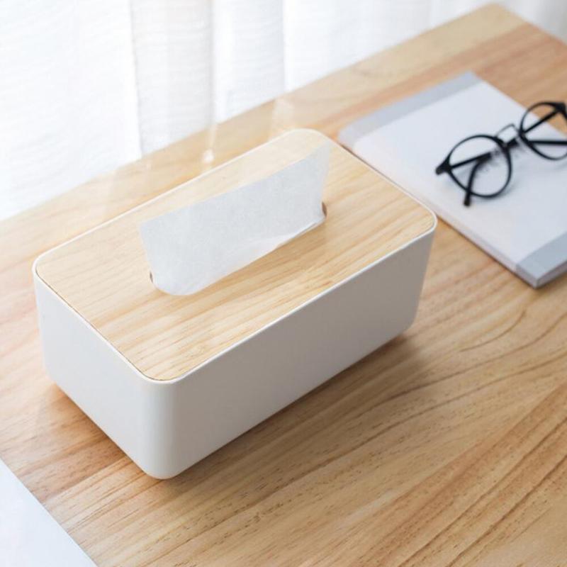 Napkin Box Wooden Covers Toilet Paper Solid Wooden Box Wooden Napkin Simple and Stylish Napkin Dispenser Home Dispenser Car Storage |