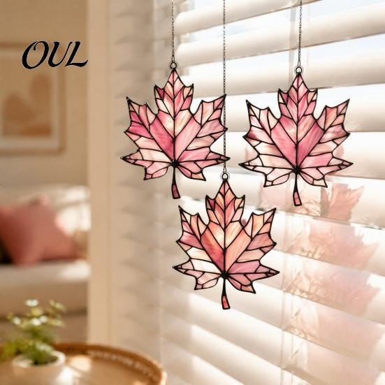 Herbst-Themen-Ornamente Acryl-Ahornblatt-Sonnfänger für Herbst-Heimdekoration, Buntglas-Fensterdekorationen Stil Hängendes Ornament Thanksgiving