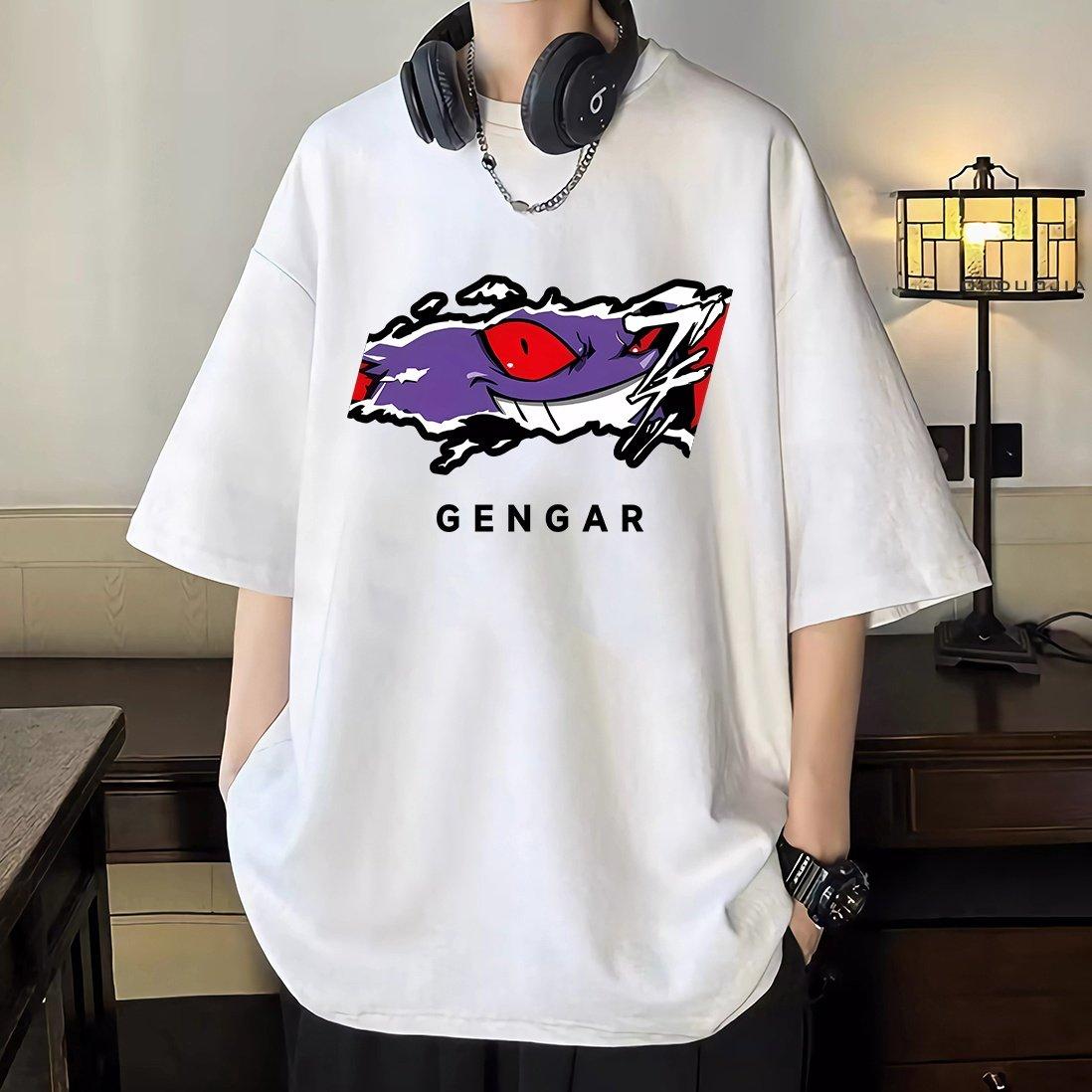 Japanesestyle Anime Shortsleeved Tshirt for Men Summer Loosefit Anime Pokémon Tshirt Shirt 4XL