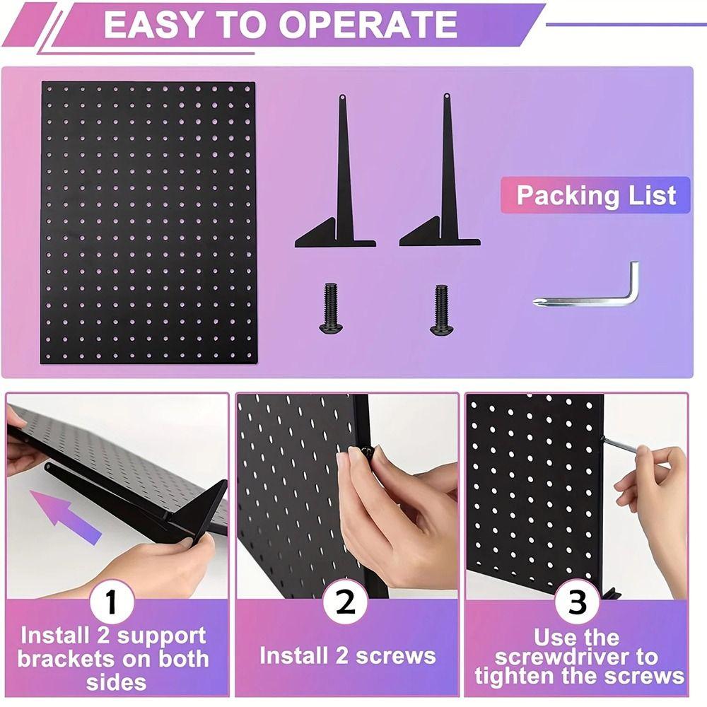 1Set Metal Perforated Panel Jewelry Display Rack with 12 Hooks Nail Board New Display Shelves