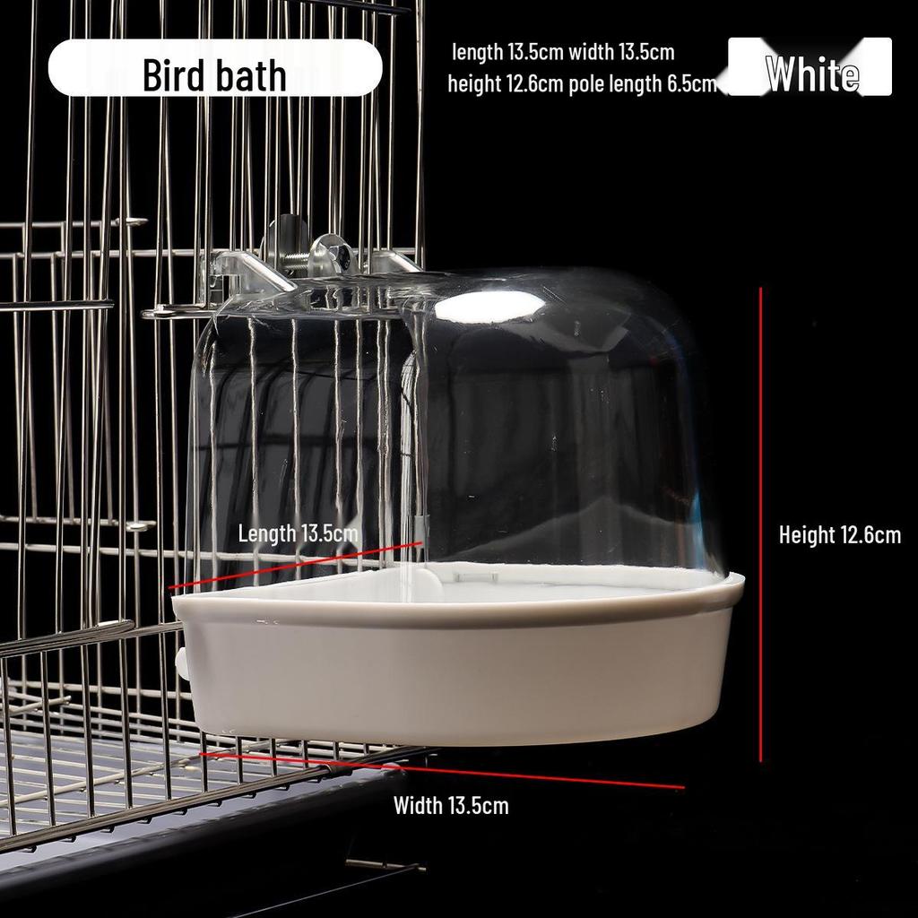 Transparent Large Bathing Basin Toy for Birds - Suitable for Mynas, Cockatiels, Lovebirds, Budgies