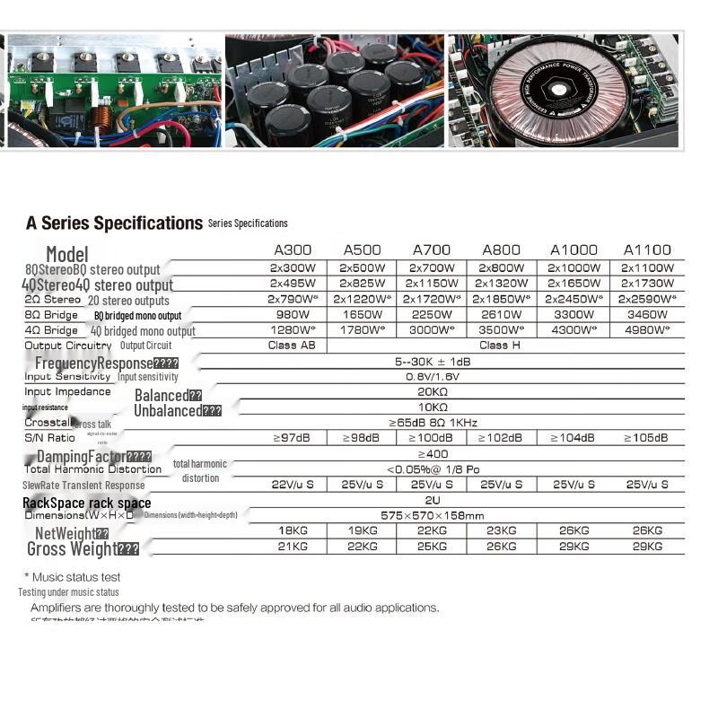 797audio A500 Professional Power Amplifier CN Plug (adapter Included)