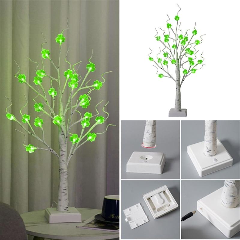 Plastic LED Shamrock Tree Decoration Light for Patrick's Festival Event Safe Design Easy Assembly Child Friendly