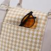Large Capacity Luggage Bag Canvas Gym Bag Houndstooth Lightweight Storage Bag